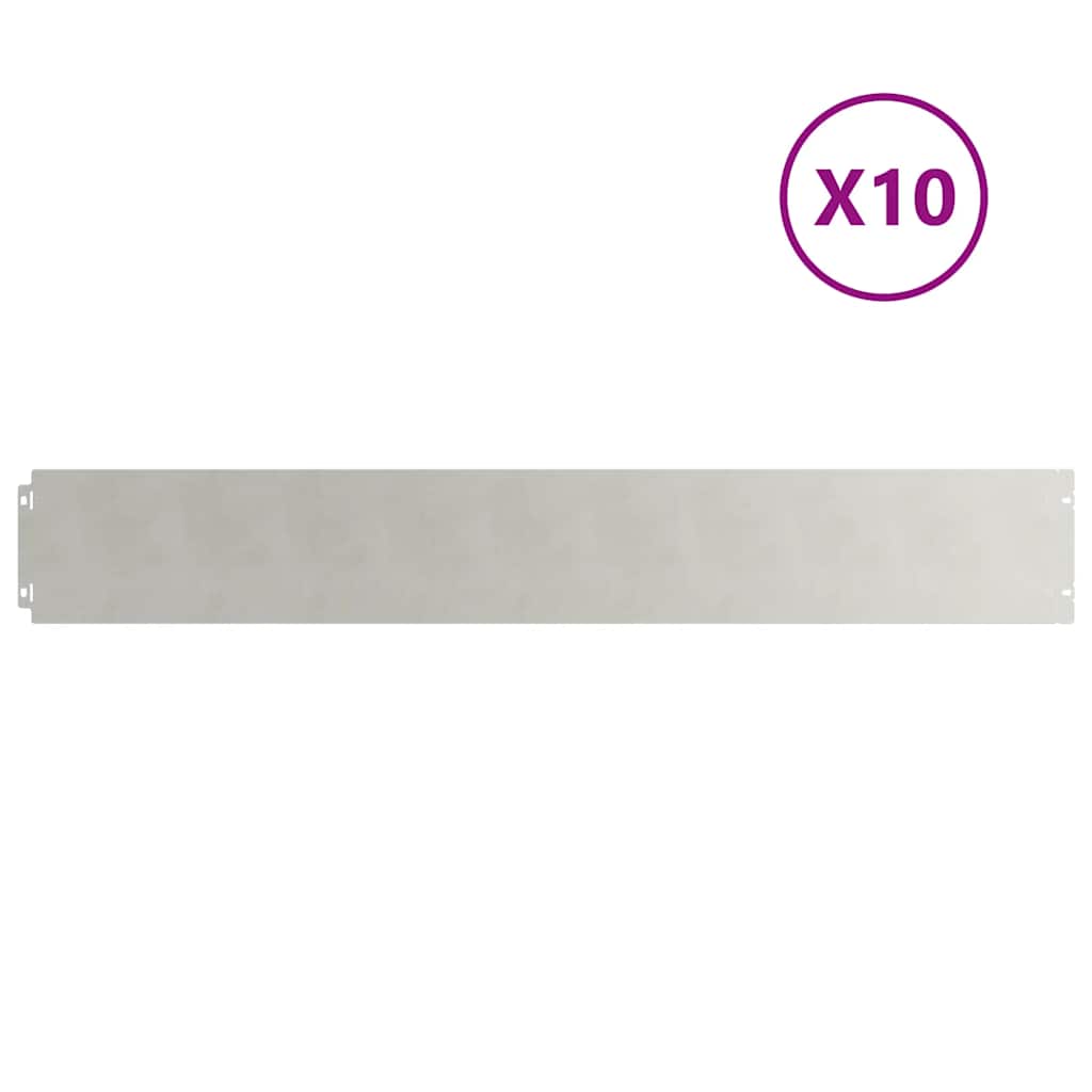 Lawn Edging 10 pcs 15 x 103 cm Stainless Steel Silver