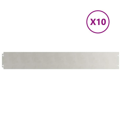 Lawn Edging 10 pcs 15 x 103 cm Stainless Steel Silver