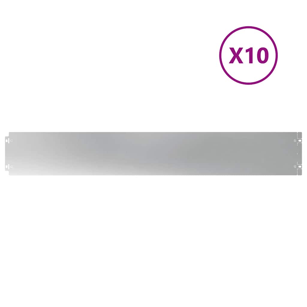 Lawn Edging 10 pcs 15 x 103 cm Galvanised Steel Silver