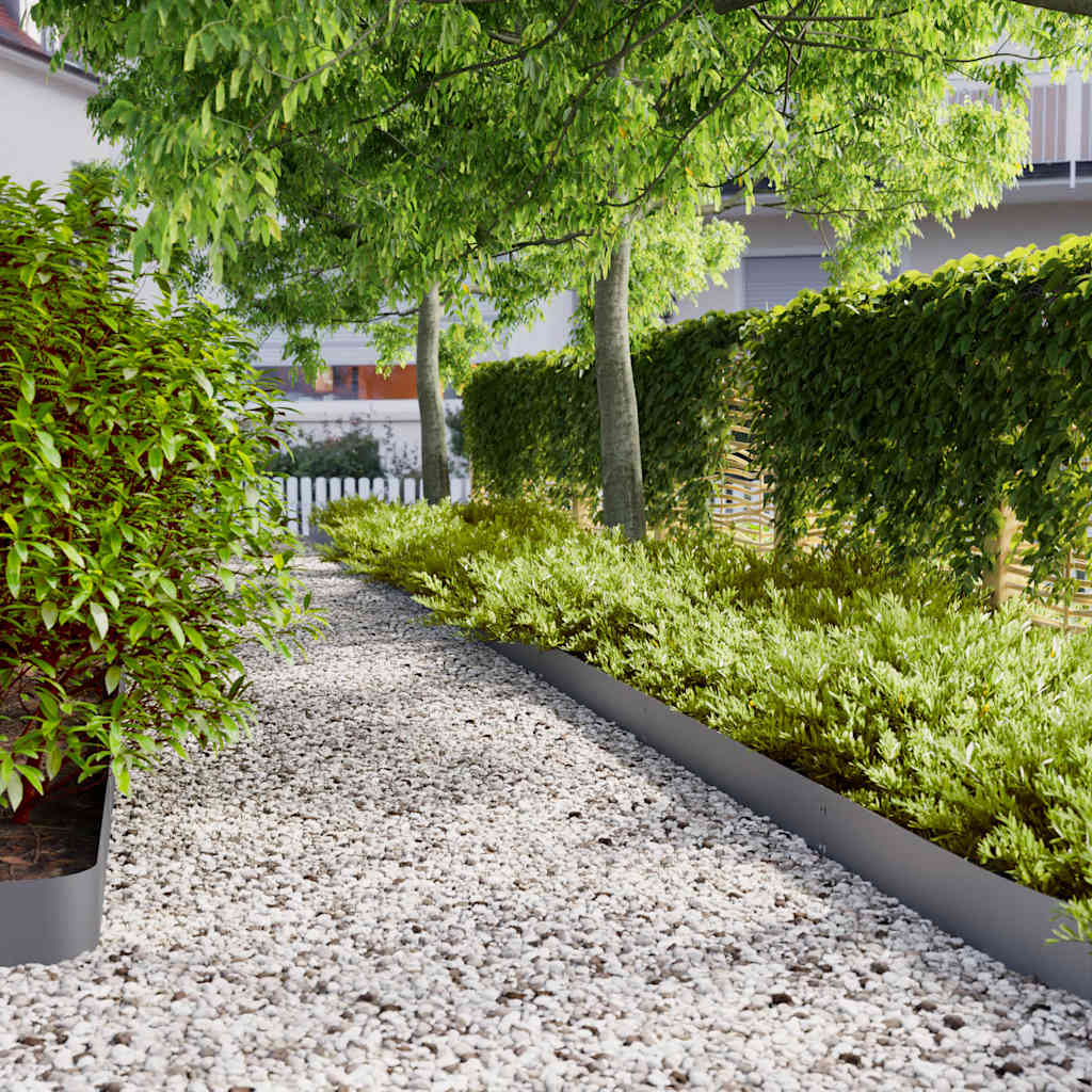 Lawn Edgings 50 pcs Anthracite 15x103 cm Cold-rolled Steel
