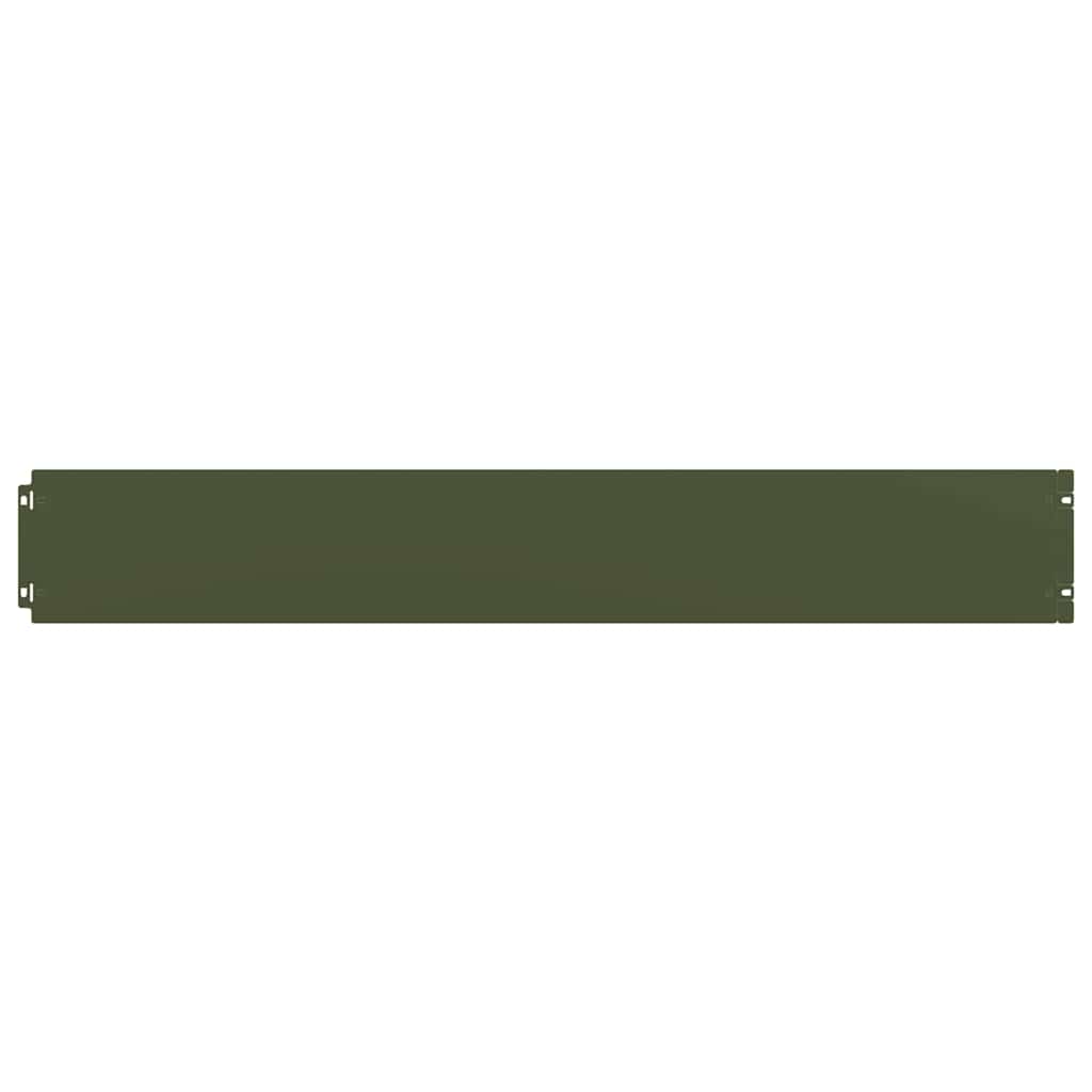 Lawn Edgings 50 pcs Olive Green 15x103 cm Cold-rolled Steel