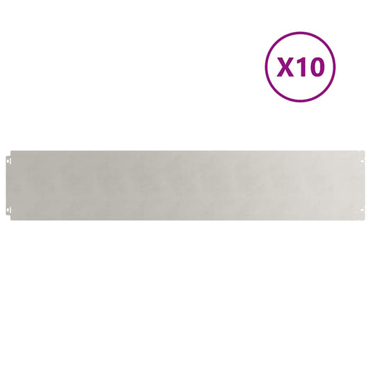 Lawn Edging 10 pcs 20 x 103 cm Stainless Steel Silver