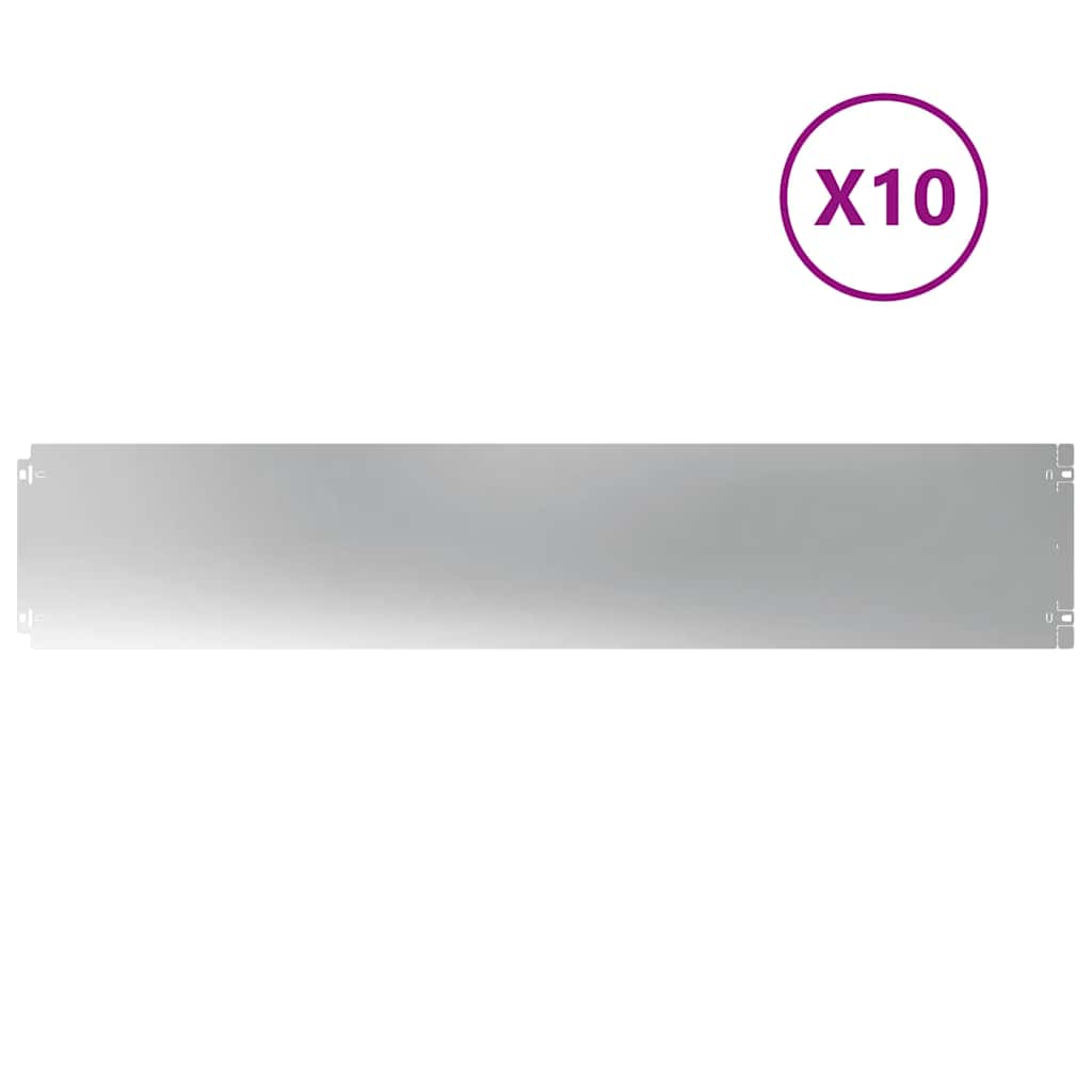 Lawn Edging 10 pcs 20 x 103 cm Galvanised Steel Silver