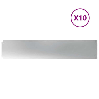 Lawn Edging 10 pcs 20 x 103 cm Galvanised Steel Silver