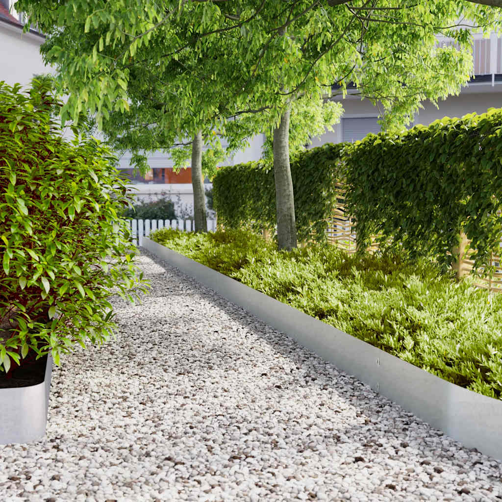 Lawn Edgings 10 pcs 20x103 cm Galvanised Steel