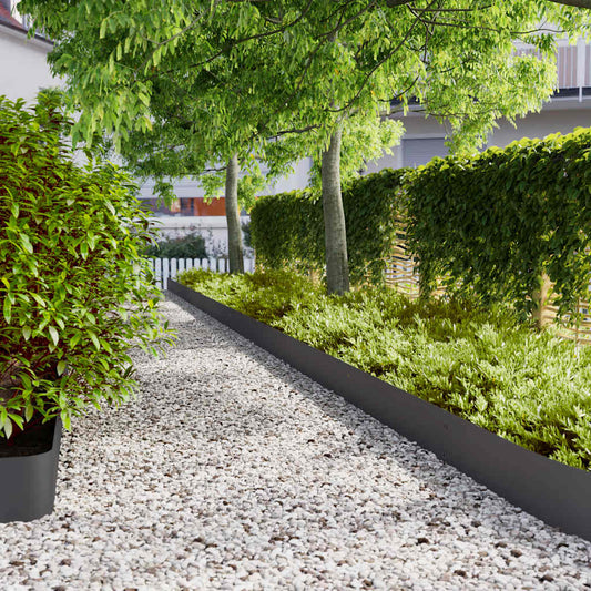 Lawn Edging 30 pcs 20 x 103 cm Steel Black