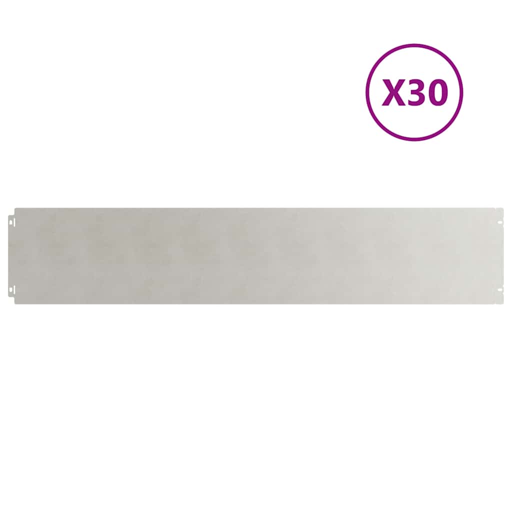 Lawn Edging 30 pcs 20 x 103 cm Stainless Steel Silver
