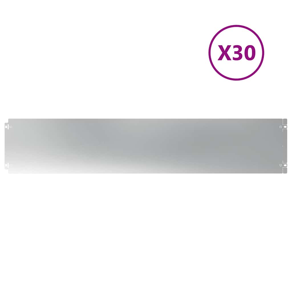 Lawn Edging 30 pcs 20 x 103 cm Galvanised Steel Silver