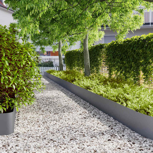 Lawn Edging 10 pcs 25 x 103 cm Steel Anthracite
