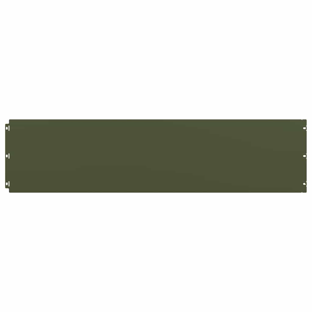 Lawn Edgings 10 pcs Olive Green 25x103 cm Cold-rolled Steel