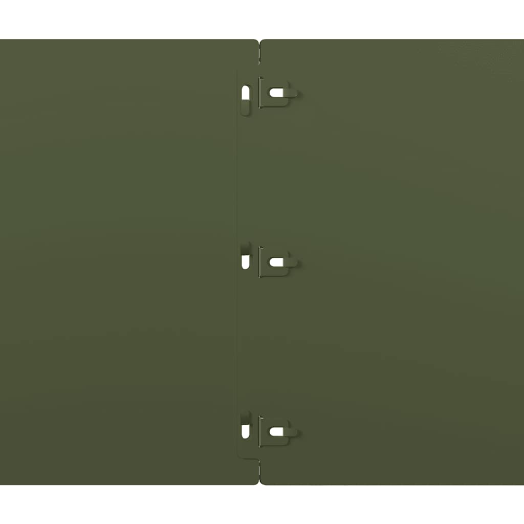 Lawn Edgings 10 pcs Olive Green 25x103 cm Cold-rolled Steel
