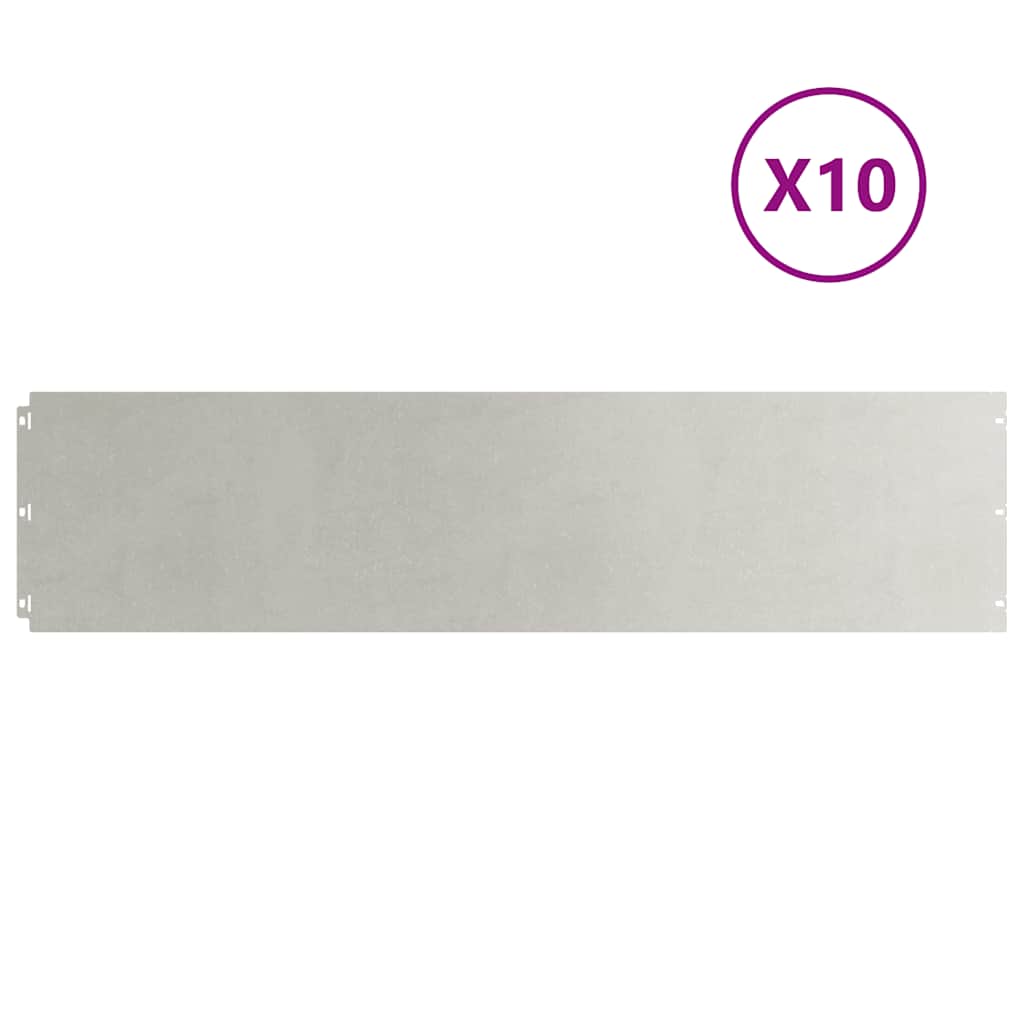 Lawn Edgings 10 pcs 25x103 cm Stainless Steel