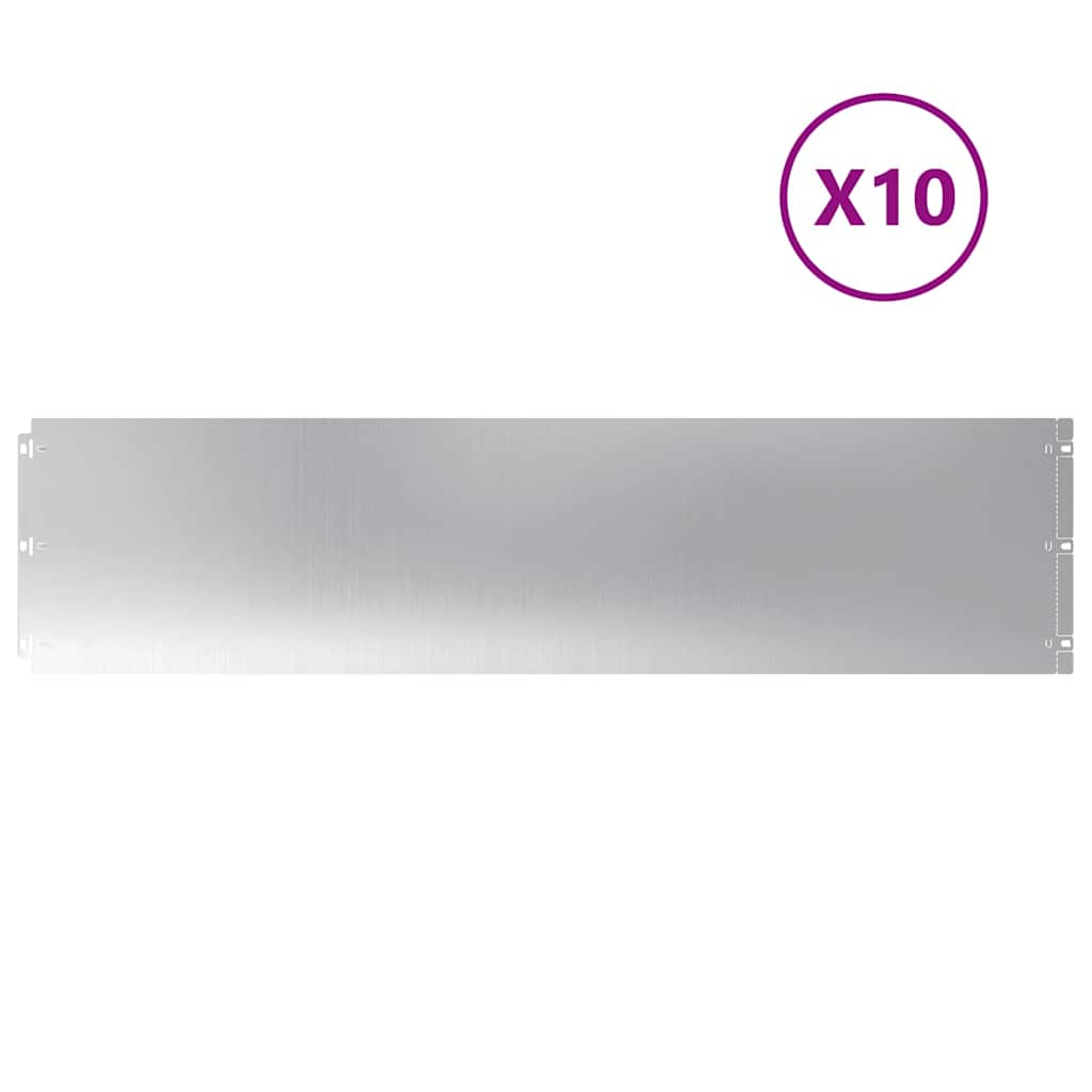 Lawn Edging 10 pcs 25 x 103 cm Galvanised Steel Silver