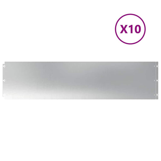 Lawn Edging 10 pcs 25 x 103 cm Galvanised Steel Silver