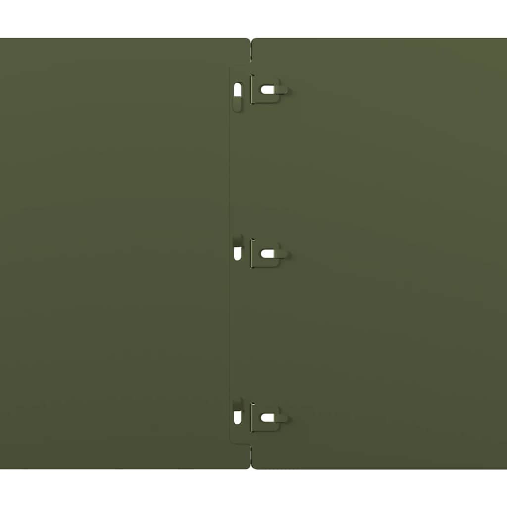 Lawn Edgings 20 pcs Olive Green 25x103 cm Cold-rolled Steel