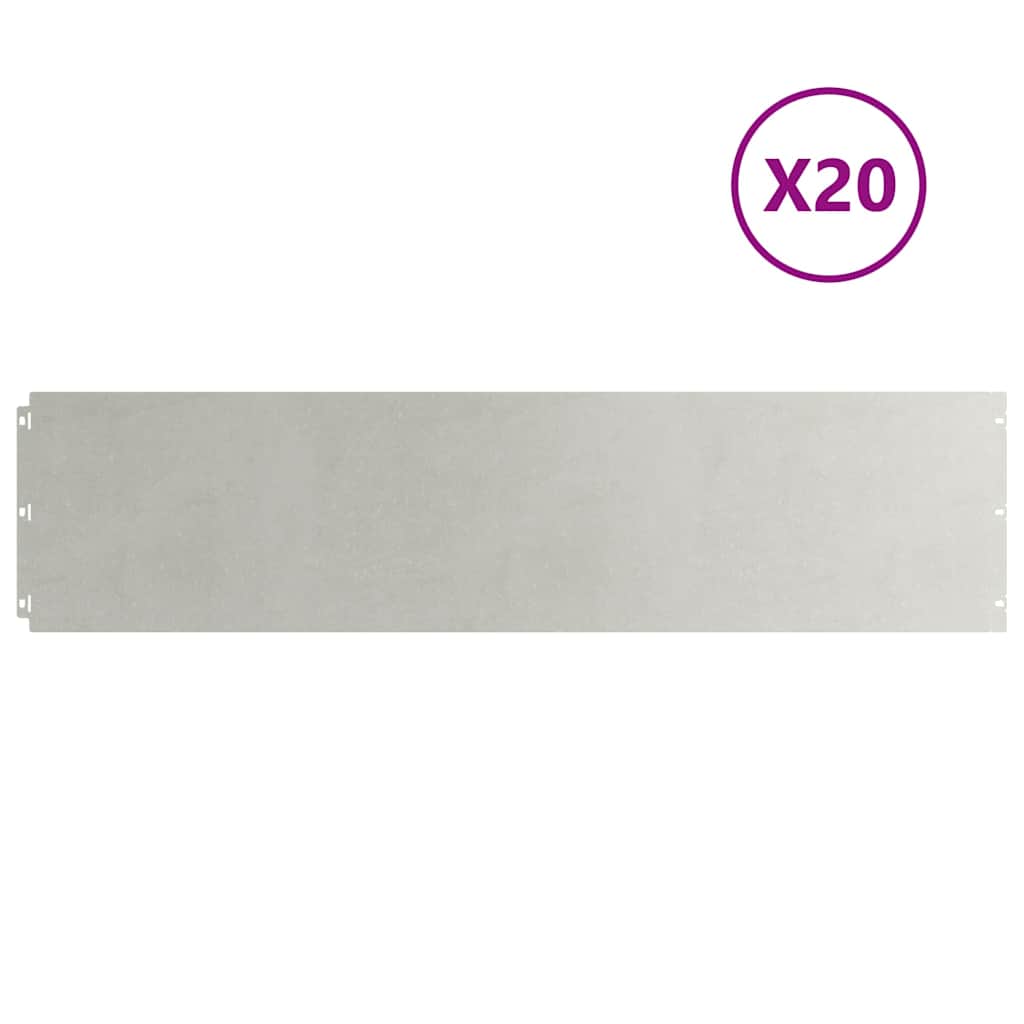 Lawn Edging 20 pcs 25 x 103 cm Stainless Steel Silver