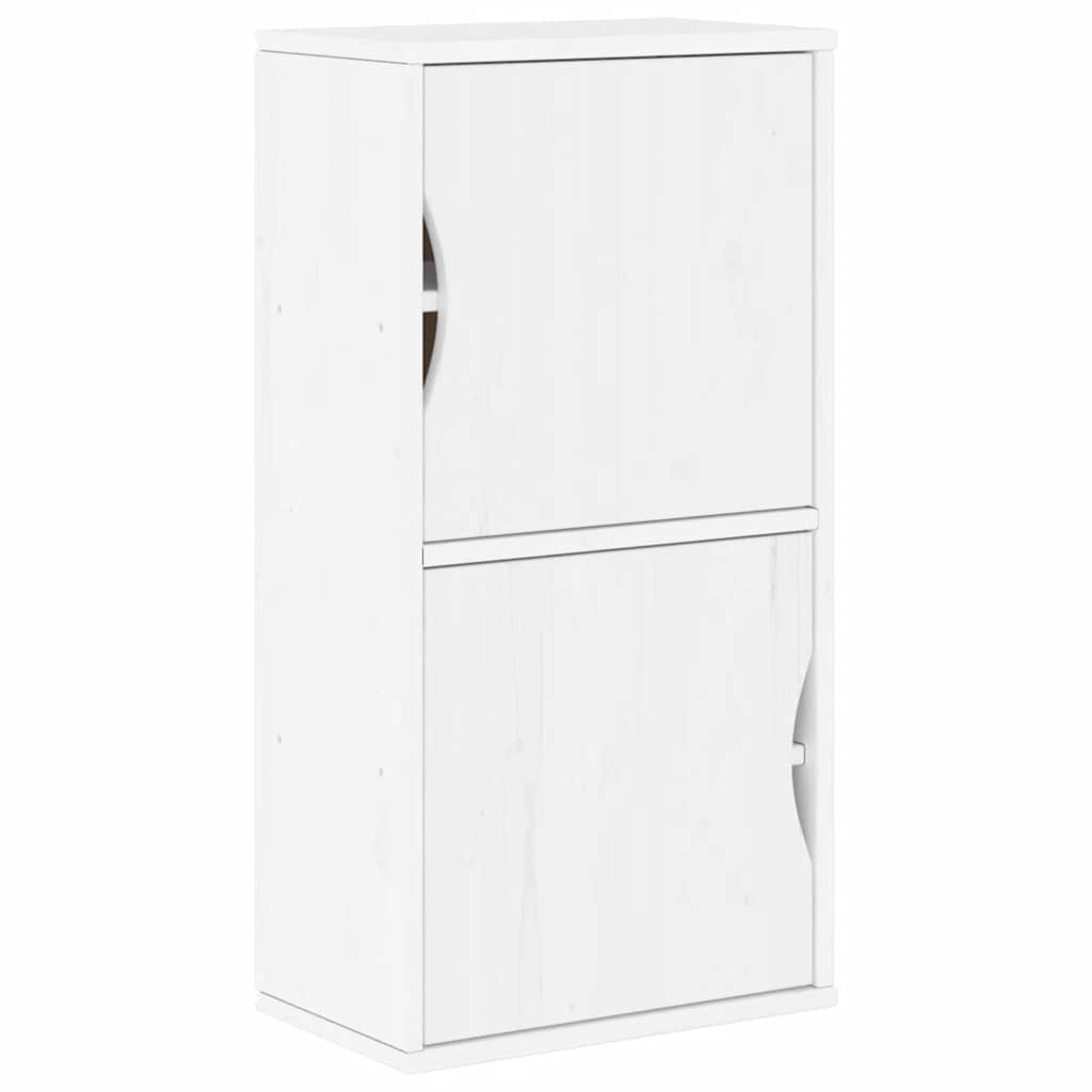 Side Cabinet "ODDA" White 40x24x79 cm Solid Wood Pine