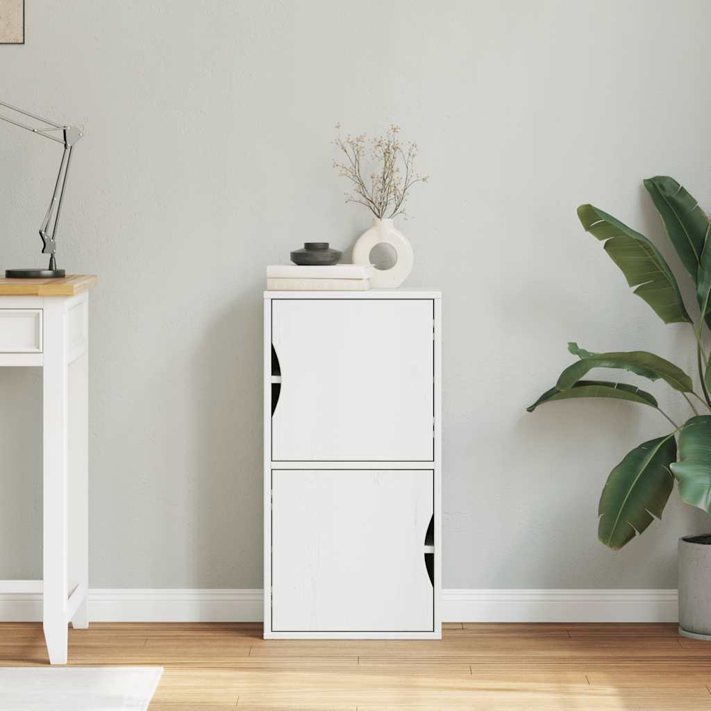 Side Cabinet "ODDA" White 40x24x79 cm Solid Wood Pine