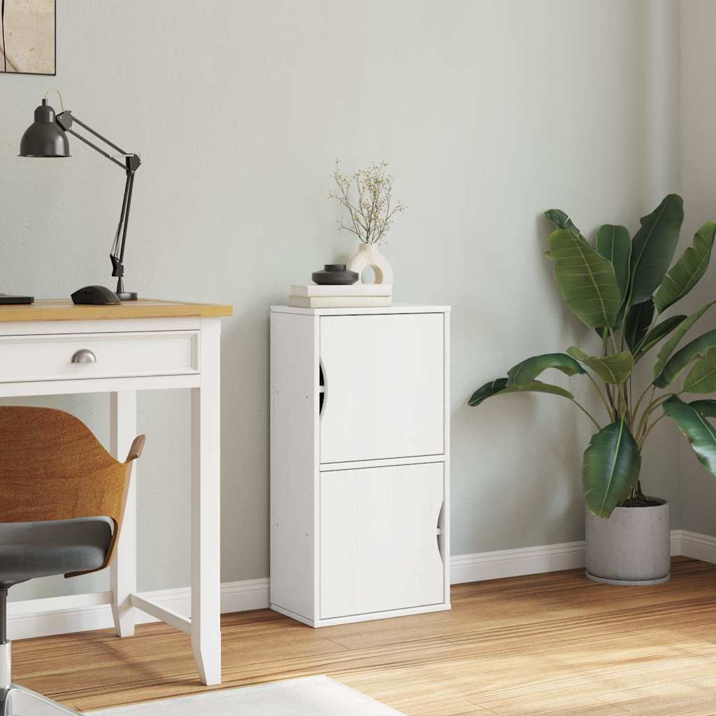 Side Cabinet "ODDA" White 40x24x79 cm Solid Wood Pine