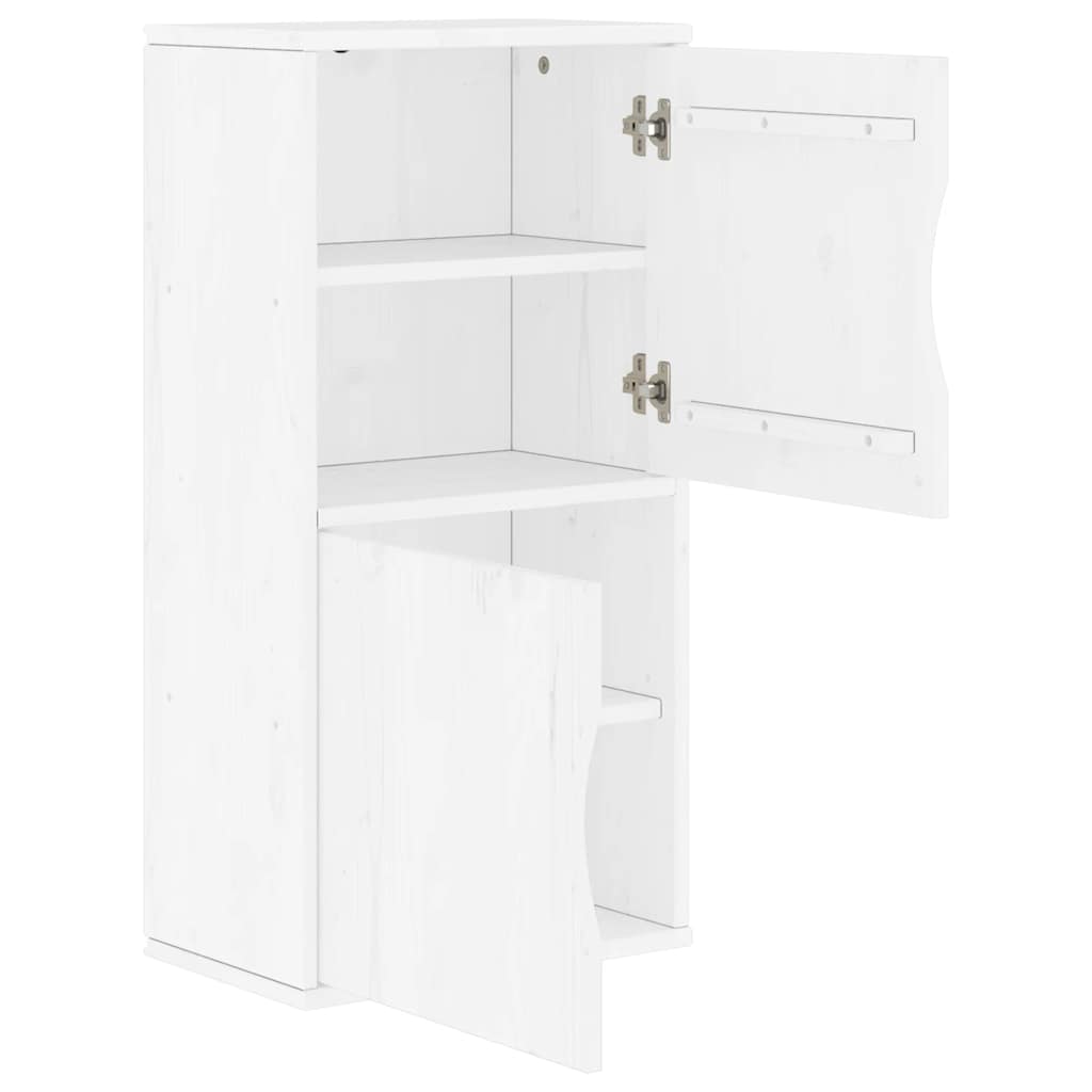 Side Cabinet "ODDA" White 40x24x79 cm Solid Wood Pine