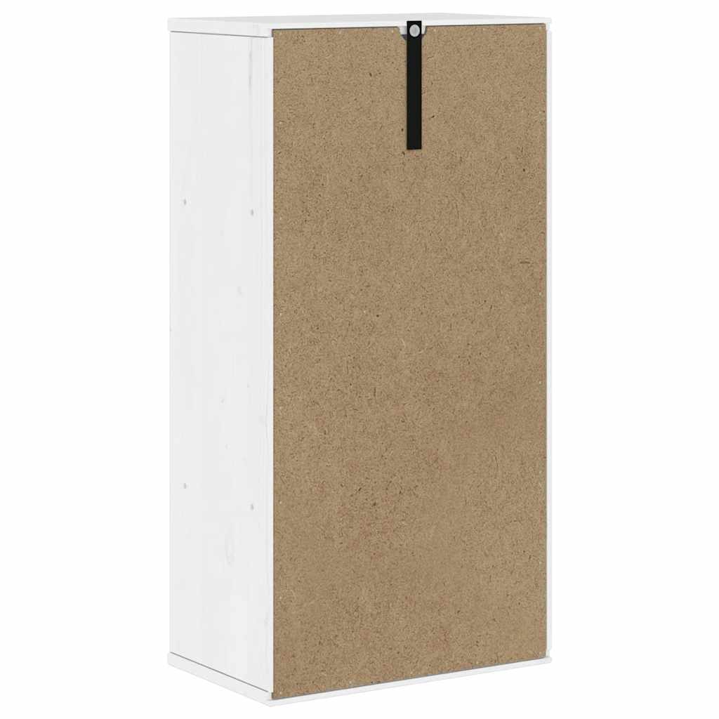 Side Cabinet "ODDA" White 40x24x79 cm Solid Wood Pine