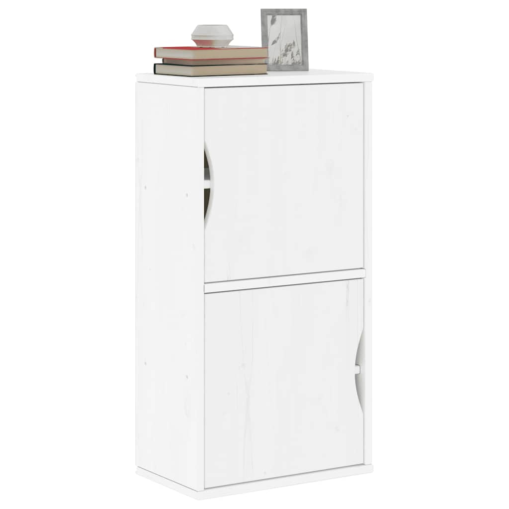 Side Cabinet "ODDA" White 40x24x79 cm Solid Wood Pine