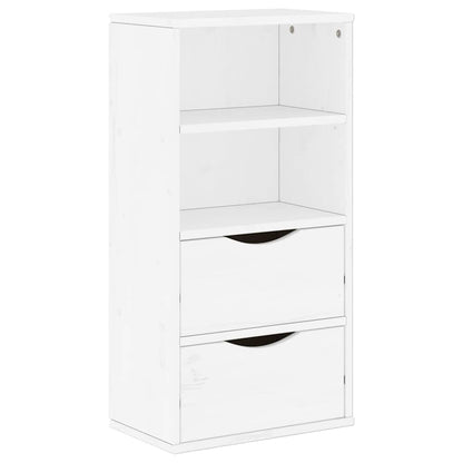 Side Cabinet with Drawers "ODDA" White 40x24x79 cm Solid Wood Pine