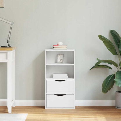 Side Cabinet with Drawers ODDA White 40x24x79 cm Solid Wood Pine