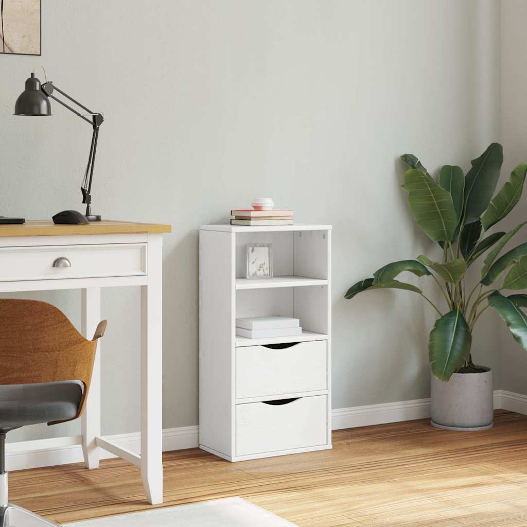 Side Cabinet with Drawers "ODDA" White 40x24x79 cm Solid Wood Pine