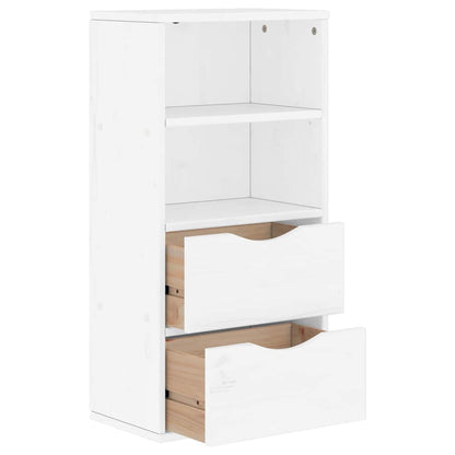 Side Cabinet with Drawers "ODDA" White 40x24x79 cm Solid Wood Pine