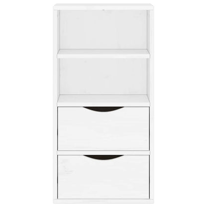 Side Cabinet with Drawers ODDA White 40x24x79 cm Solid Wood Pine