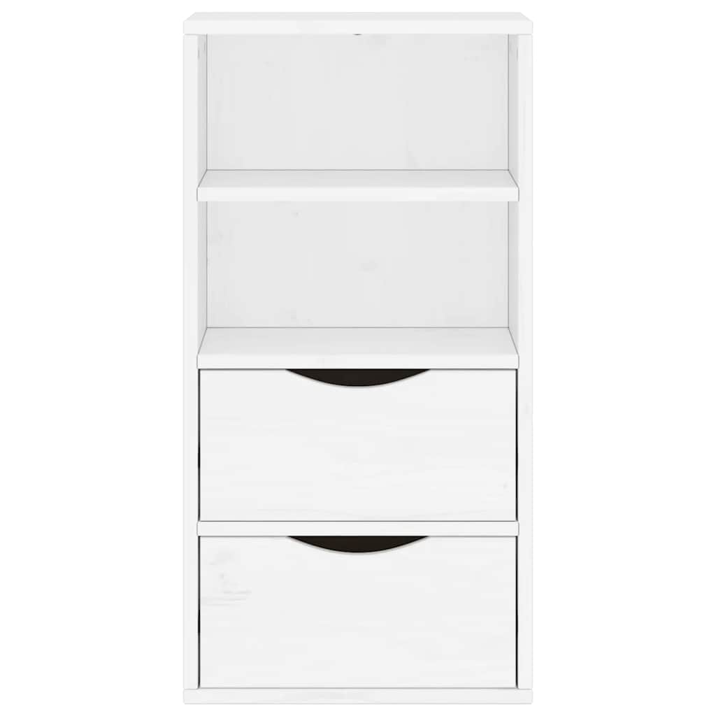 Side Cabinet with Drawers "ODDA" White 40x24x79 cm Solid Wood Pine