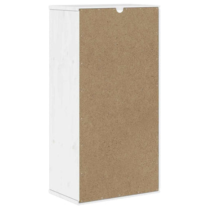 Side Cabinet with Drawers ODDA White 40x24x79 cm Solid Wood Pine