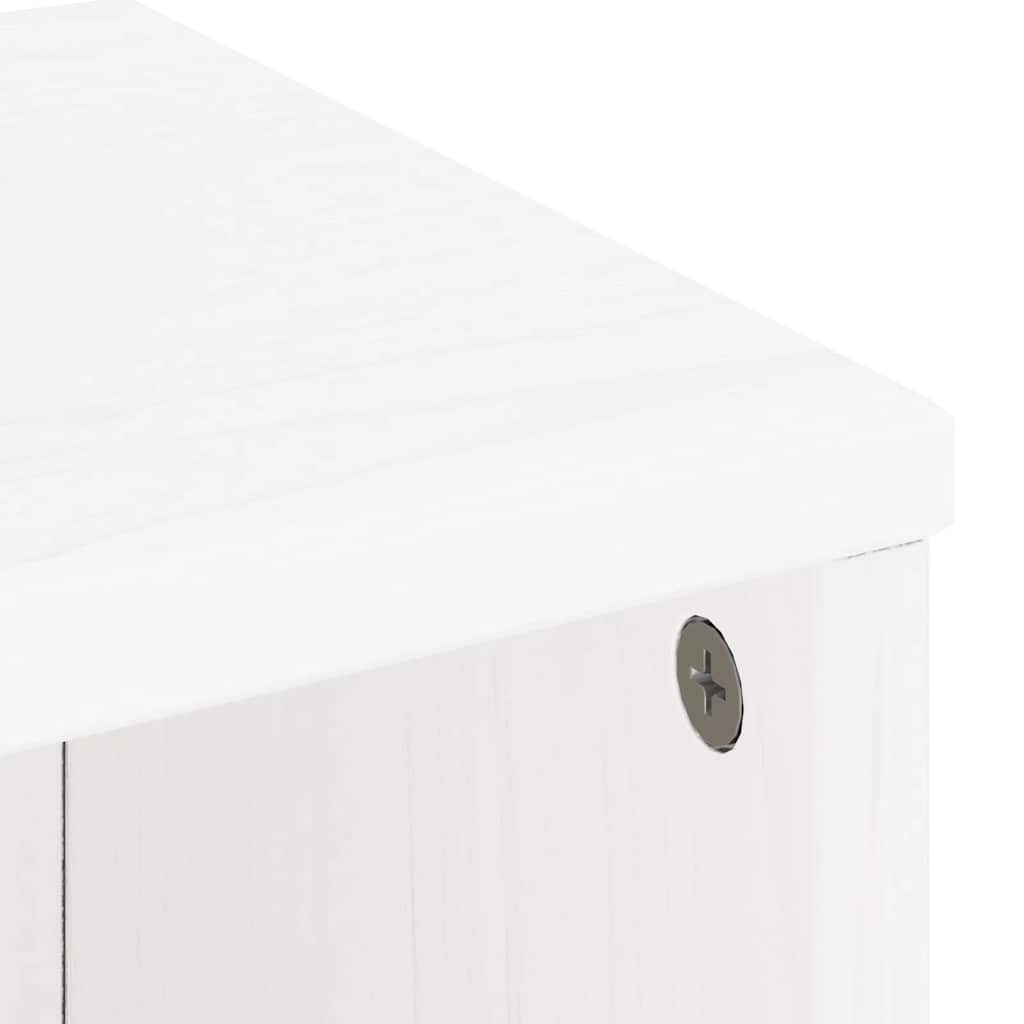 Side Cabinet with Drawers ODDA White 40x24x79 cm Solid Wood Pine