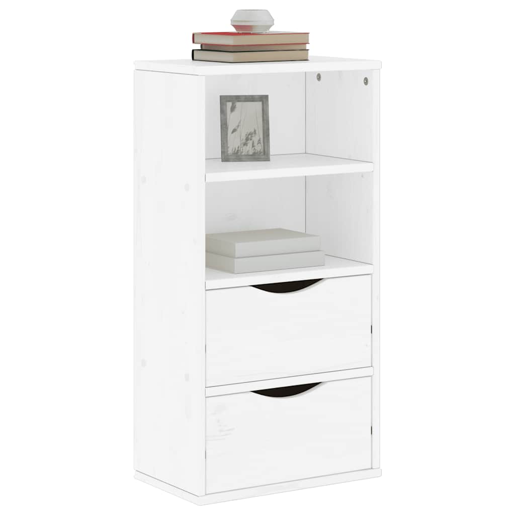 Side Cabinet with Drawers "ODDA" White 40x24x79 cm Solid Wood Pine