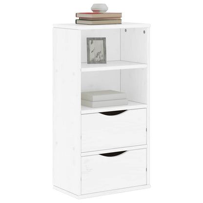 Side Cabinet with Drawers "ODDA" White 40x24x79 cm Solid Wood Pine