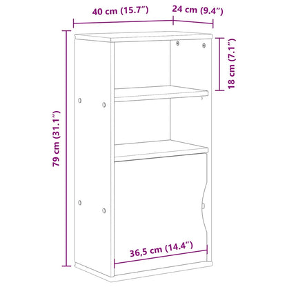Side Cabinet ODDA 40x24x79 cm Solid Wood Pine