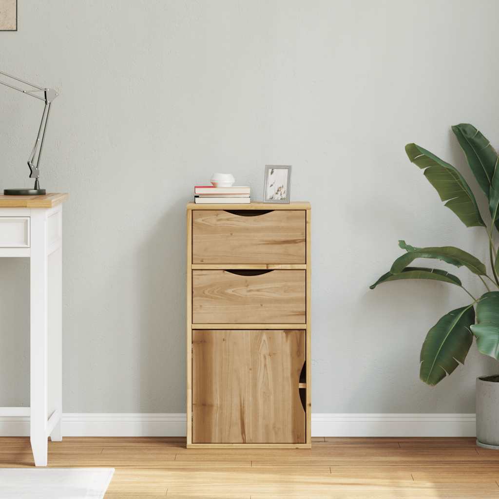 Side Cabinet with Drawers "ODDA" 40x24x79 cm Solid Wood Pine