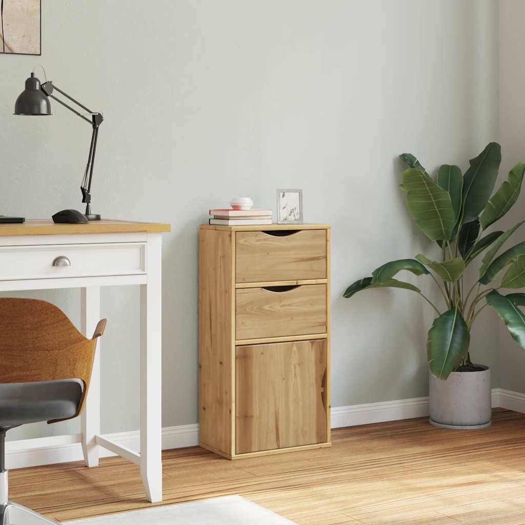 Side Cabinet with Drawers "ODDA" 40x24x79 cm Solid Wood Pine