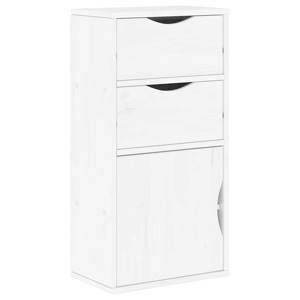Side Cabinet with Drawers "ODDA" White 40x24x79 cm Solid Wood Pine