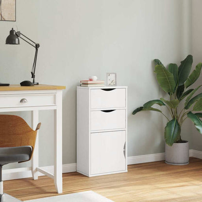 Side Cabinet with Drawers "ODDA" White 40x24x79 cm Solid Wood Pine