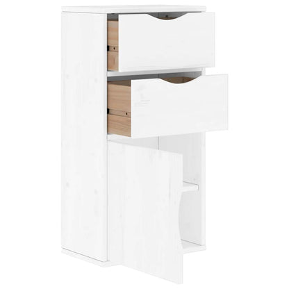 Side Cabinet with Drawers "ODDA" White 40x24x79 cm Solid Wood Pine