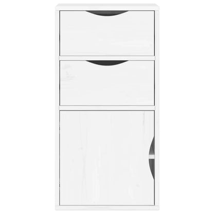 Side Cabinet with Drawers ODDA White 40x24x79 cm Solid Wood Pine