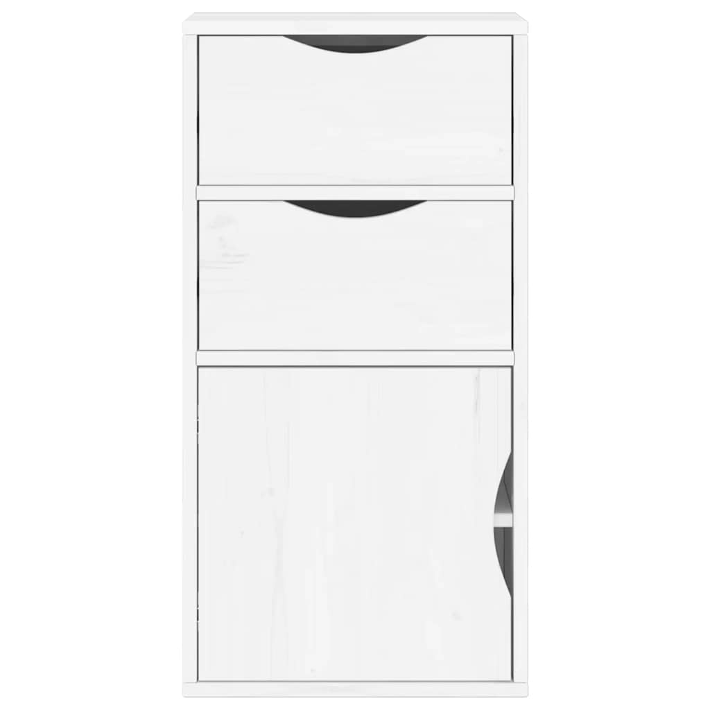 Side Cabinet with Drawers "ODDA" White 40x24x79 cm Solid Wood Pine