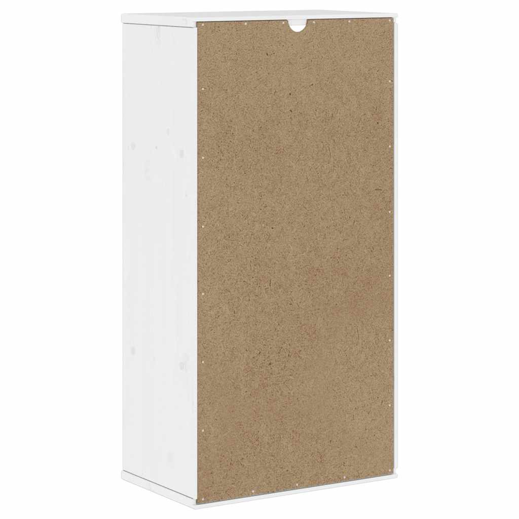 Side Cabinet with Drawers ODDA White 40x24x79 cm Solid Wood Pine