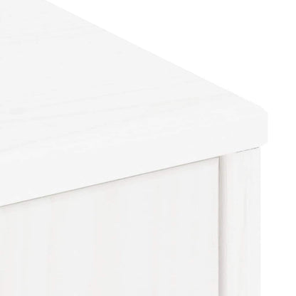 Side Cabinet with Drawers ODDA White 40x24x79 cm Solid Wood Pine
