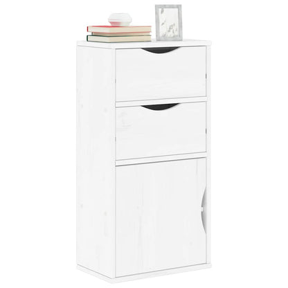Side Cabinet with Drawers "ODDA" White 40x24x79 cm Solid Wood Pine