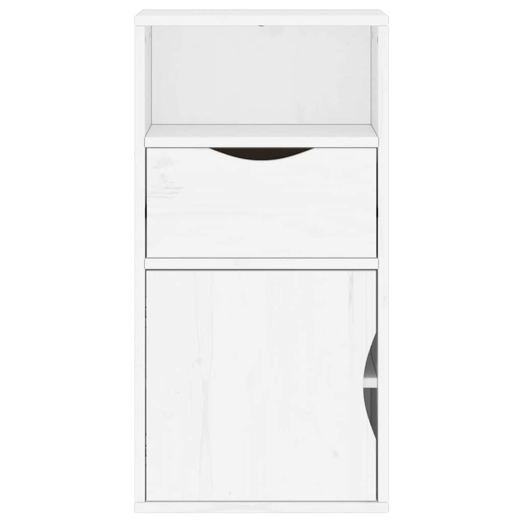 Side Cabinet with Drawer "ODDA" White 40x24x79 cm Solid Wood Pine