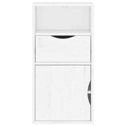 Side Cabinet with Drawer "ODDA" White 40x24x79 cm Solid Wood Pine