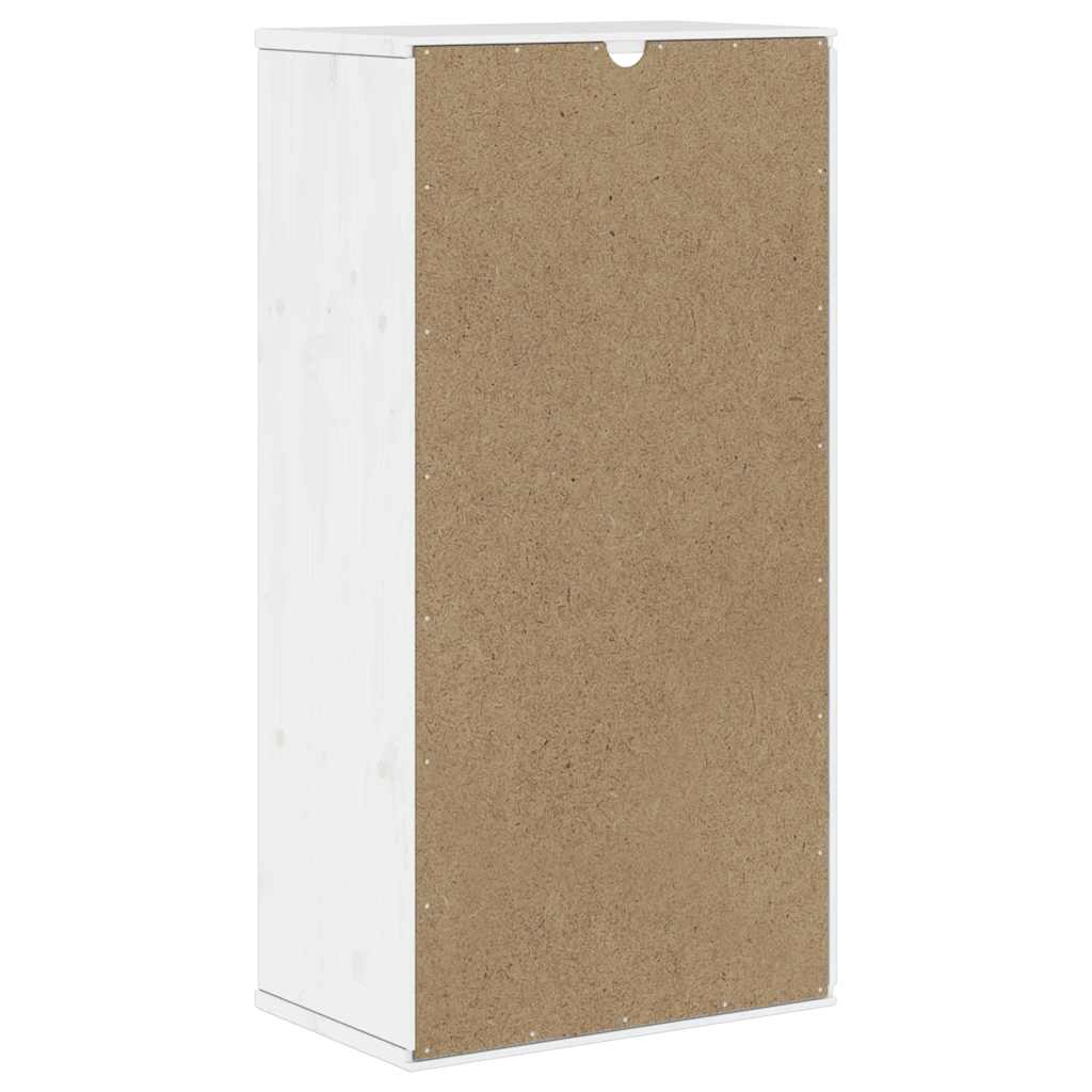 Side Cabinet with Drawer "ODDA" White 40x24x79 cm Solid Wood Pine